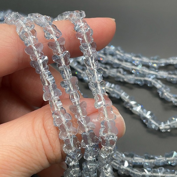 5*6 мм Стекло Lux, бабочка, цвет серо- голубой