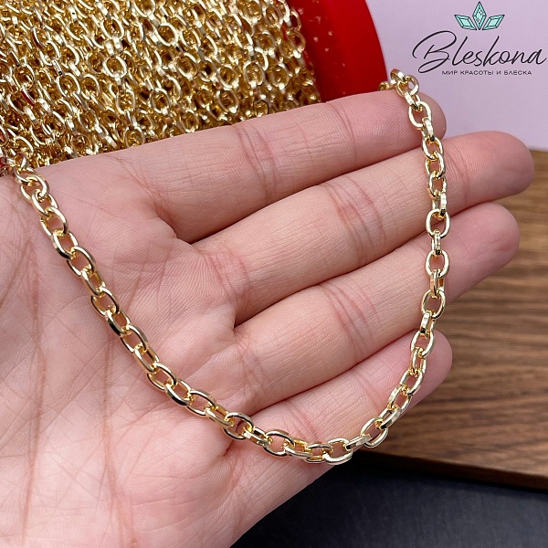 Цепь №59-1 цвет золото 6*4,5 мм