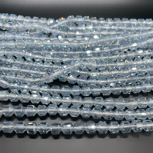 5*5,3 мм Стекло Lux, многогранник, цвет серо- голубой