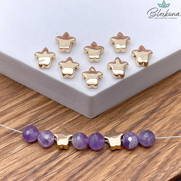 8*8 мм Цвет золото, Бусина тюльпан Этно 