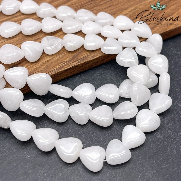 Сердца Кварц белый 12*12*5,5 мм