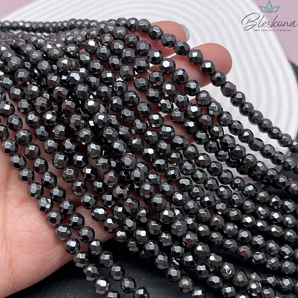 6мм Гематин имитация, огранка круглая