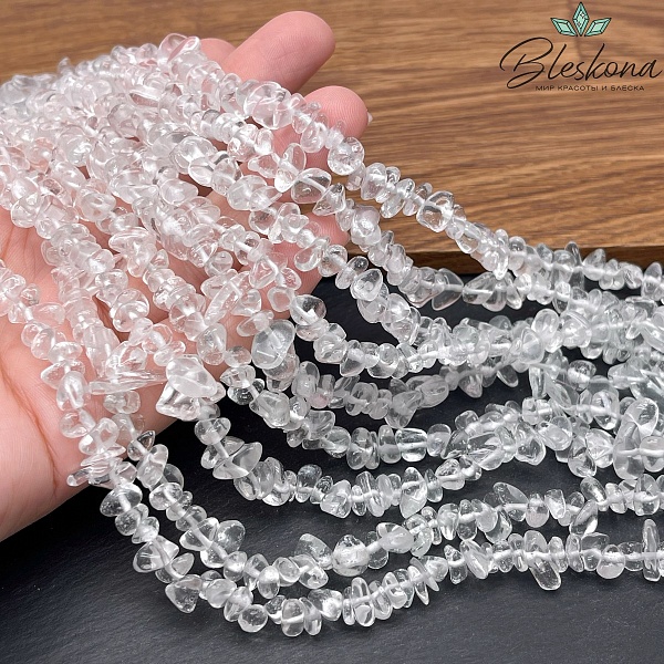 Крошка Горный хрусталь имитация ширина бусин ~ 7-9мм