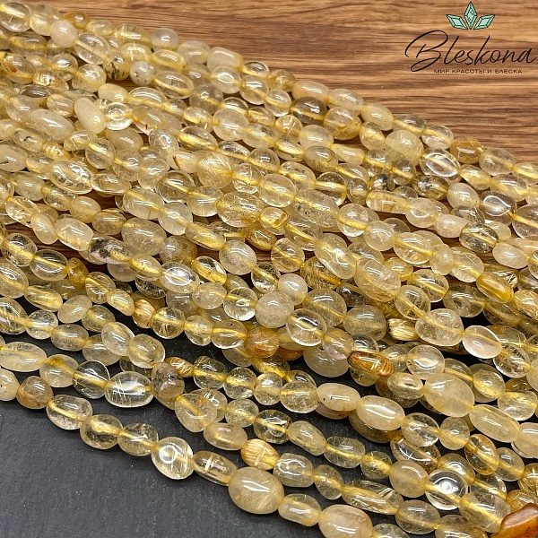 Кварц Рутиловый галтовка №2 6-8 мм