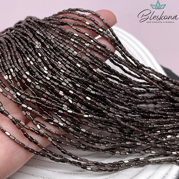 3*1,5 мм Гематин имитация, коричневый №1 (шоколадный), прямоугольник округленные стороны