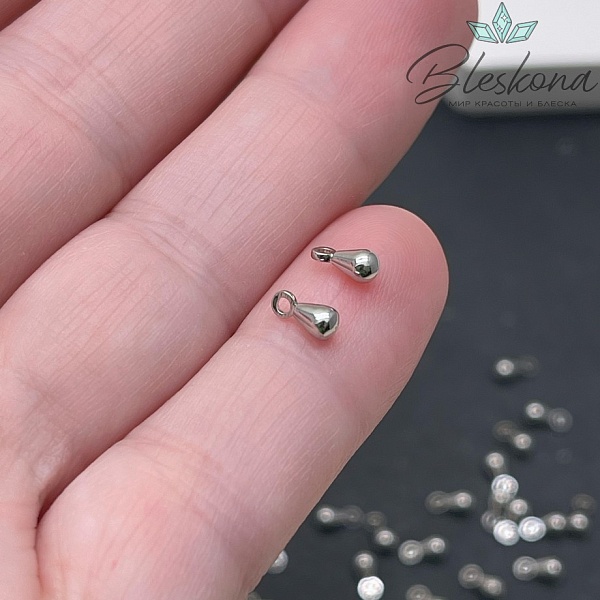 6*2,8 мм Цвет серебро, Подвеска капля  