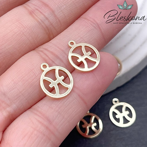 13*11 мм Цвет золото, Подвеска Рыбы