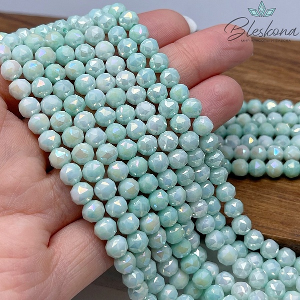 Стекло Lux светло- мятное огранка острая 6 мм