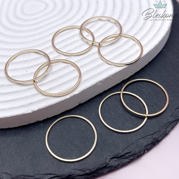 25 мм, Цвет золото Подвеска Кольцо Люкс