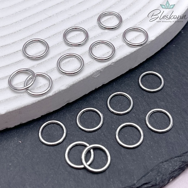 10 мм Цвет серебро, Подвеска кольцо уп. 6 шт