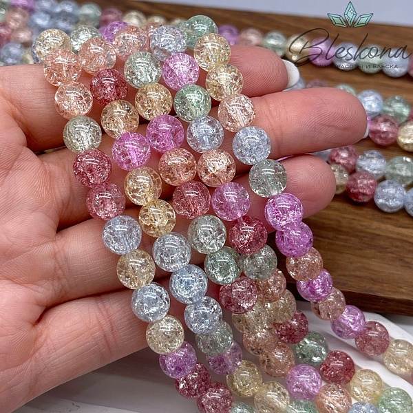 Кварц снежный микс №1 (имитация) 8 мм