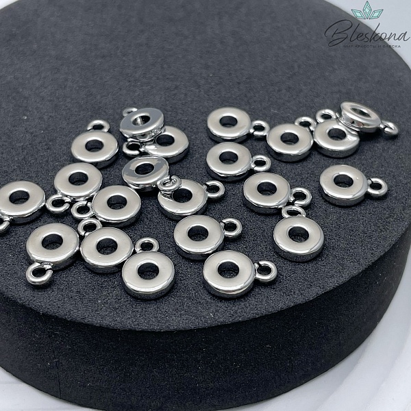 7,6*2 мм Цвет серебро, Бейл гладкий разъемное кольцо