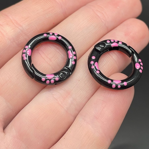 20мм , Замок круг капли черная эмаль