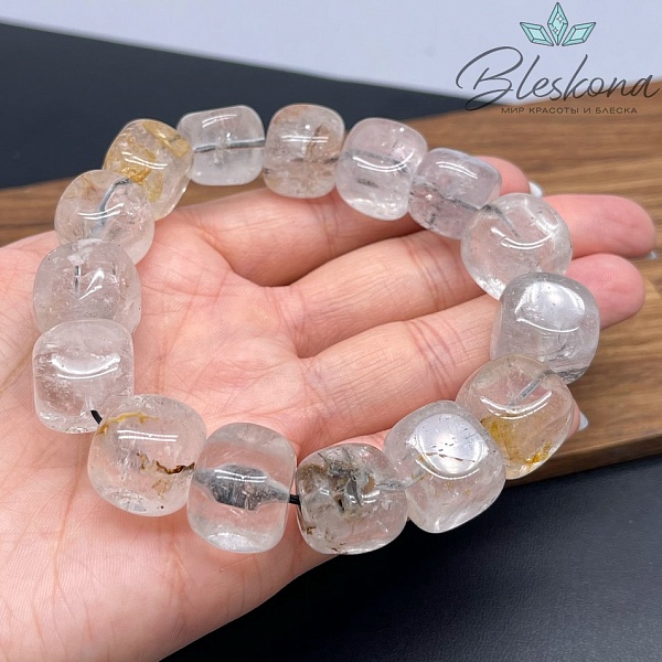 Херкимерский алмаз (кварц) куб фриформ 14-16 мм сет 24 см