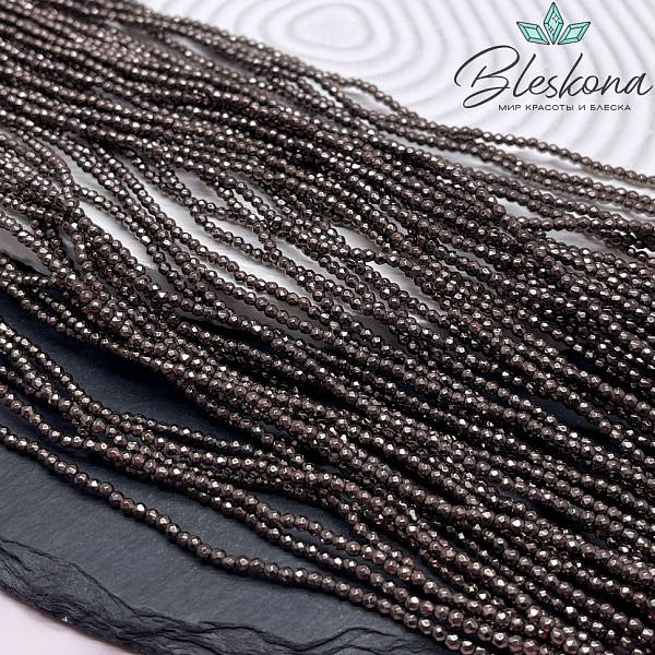 2 мм Гематин имитация огранка, цвет коричневый №1 (шоколадный)