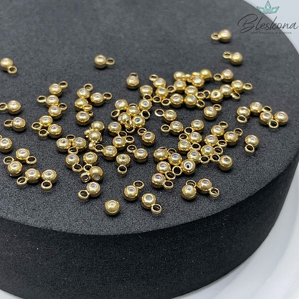 3 мм Цвет золото, Бейл-стоппер неразъемное кольцо