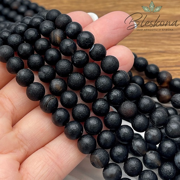 Агат черный в термической обработке 8 мм