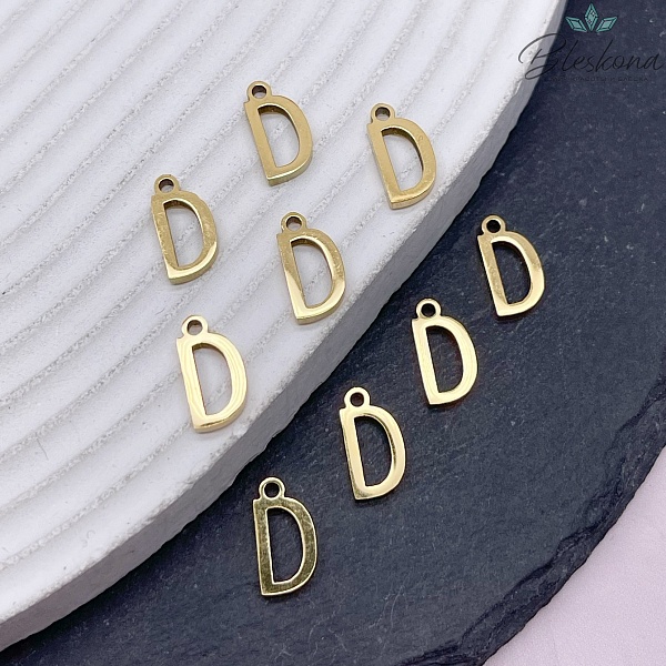 12 мм Цвет золото, Буква D основа сталь 