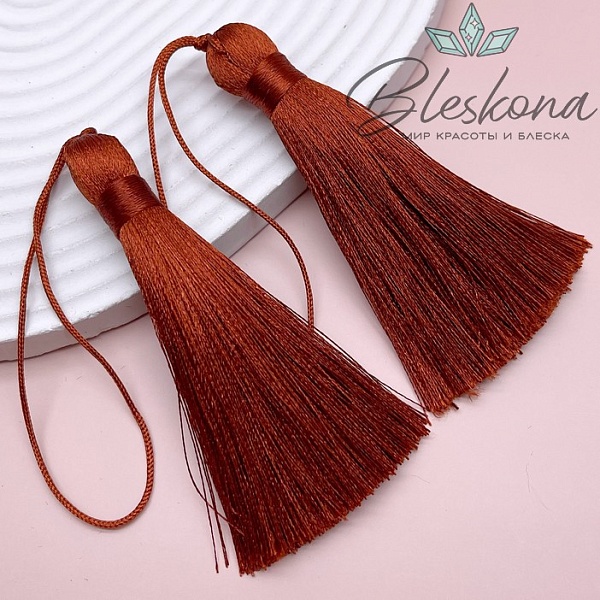 Кисть вискозный шелк Коричневая 8*1 см