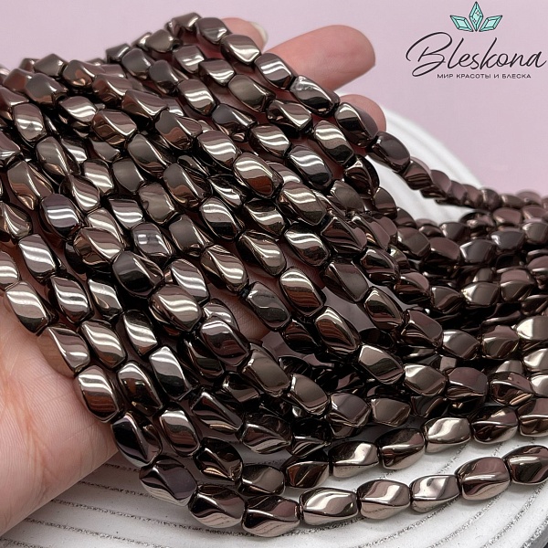 9,5*6 мм Гематин крученный, цвет коричневый №1 (шоколадный)