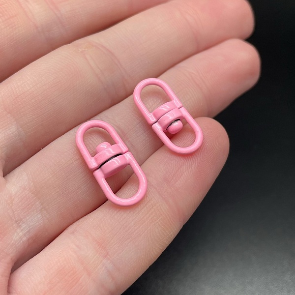 19*8 мм , Вращающаяся застежка-коннектор малиновая эмаль