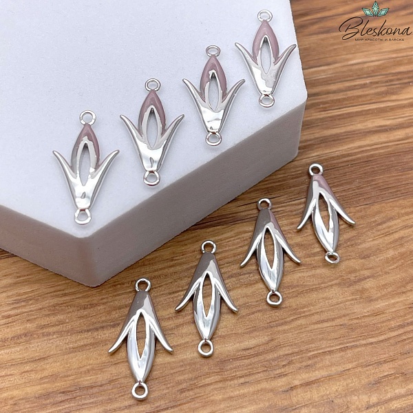 21*11 мм Цвет серебро, Коннектор Этно №16