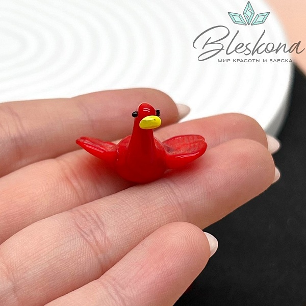 23*24 мм Бусина Лебедь красный