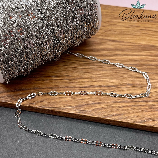 Цепь №109-5 цвет серебро 6,3*3 мм
