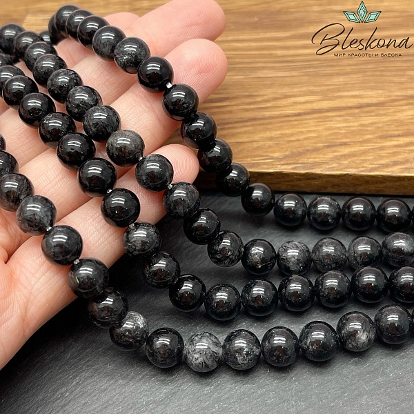 Кварц Рутиловый Турмалиновый №3 8 мм