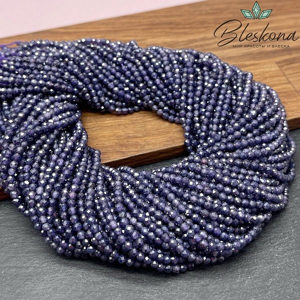 Циркон огранка фиолетовый 3 мм (кубический цирконий, фианит) 