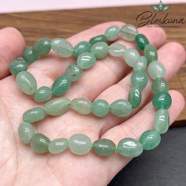 8-13мм Авантюрин зеленый галтовка