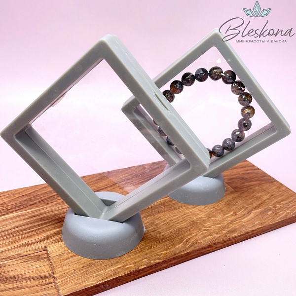 Прозрачный дисплей для украшений серо-зеленый 9 см