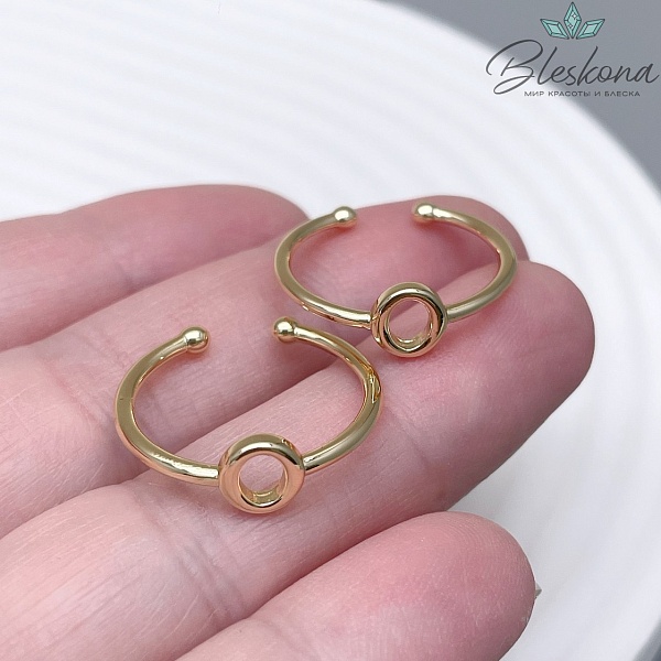 20 мм Цвет золото, Кольцо безразмерное буква O