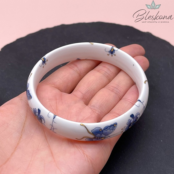 80 мм Браслет Керамика роспись гжель №3