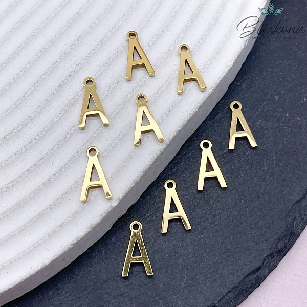 12 мм Цвет золото, Буква A основа сталь 