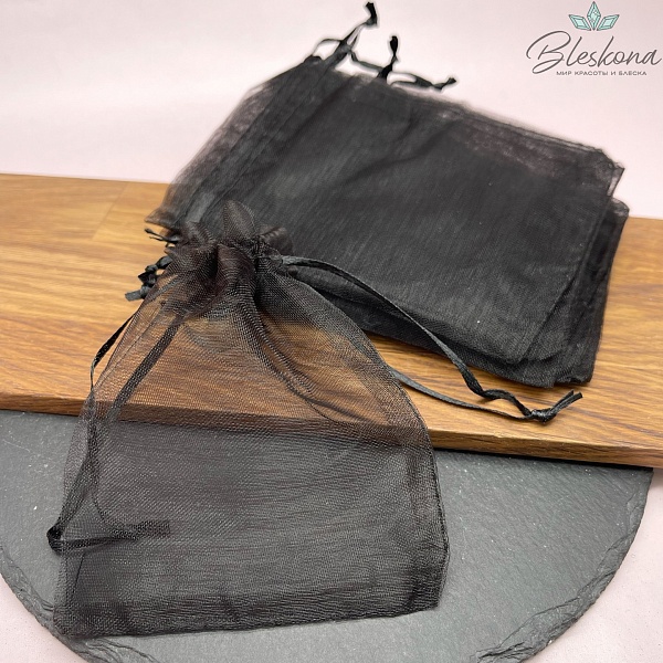 Мешочек из органзы черный 12*9см 10шт