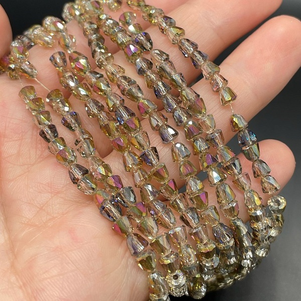 4,2 мм Стекло Lux, колокольчик, цвет песочный с переливом