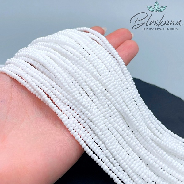 3*2 мм Бусины стекло рондель белые