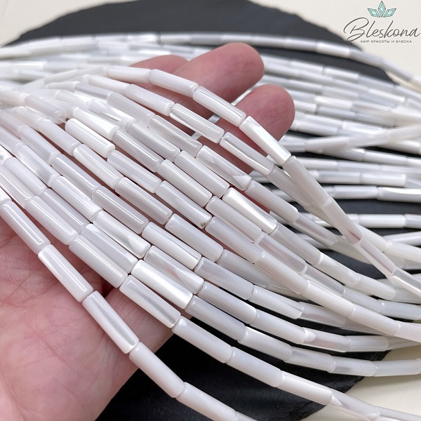 13*4 мм Перламутр белый трубочки  