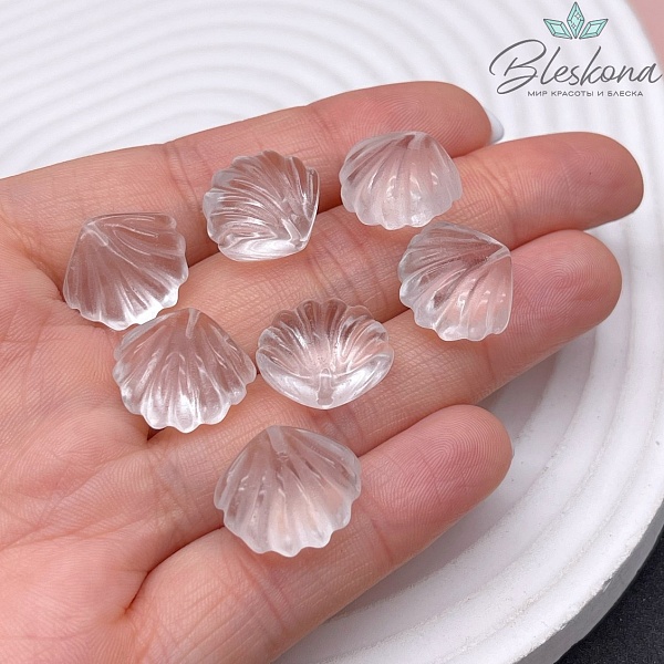 14,5*16 мм, Резная подвеска из Горного Хрусталя Ракушка 