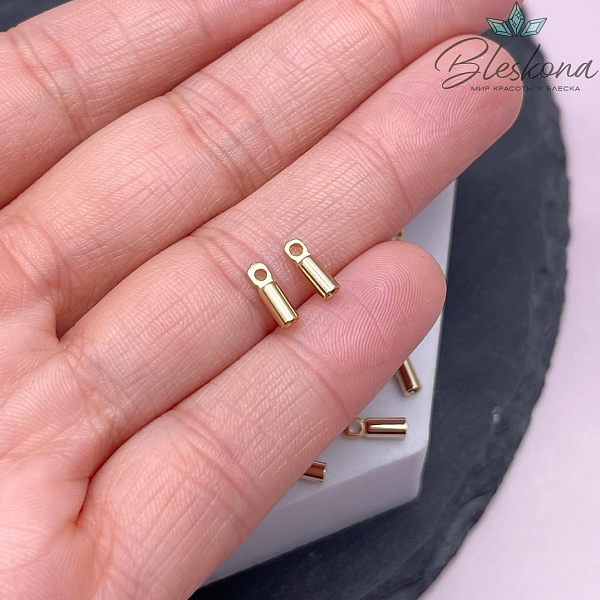 8*2,5 мм Цвет золото, Концевик для шнура гладкий 