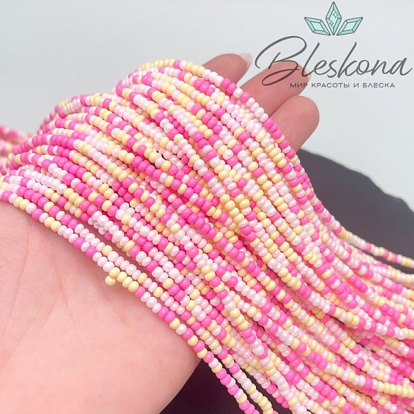 3*2 мм Бусины стекло рондель микс №14