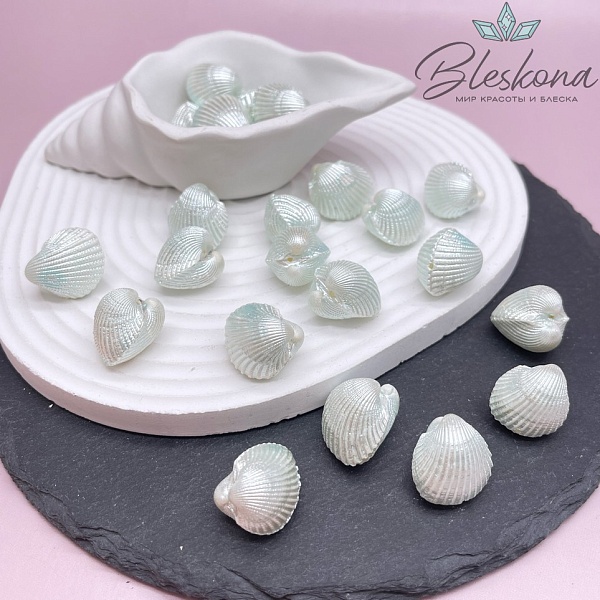 Бусина ракушка мятная 19 мм