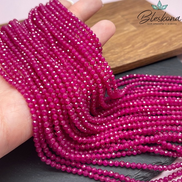 Рубин алмазная огранка синтетический (имитация) 3 мм