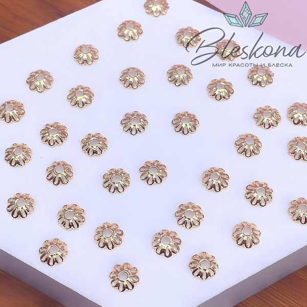 6 мм Цвет золото, Шапочка цветок