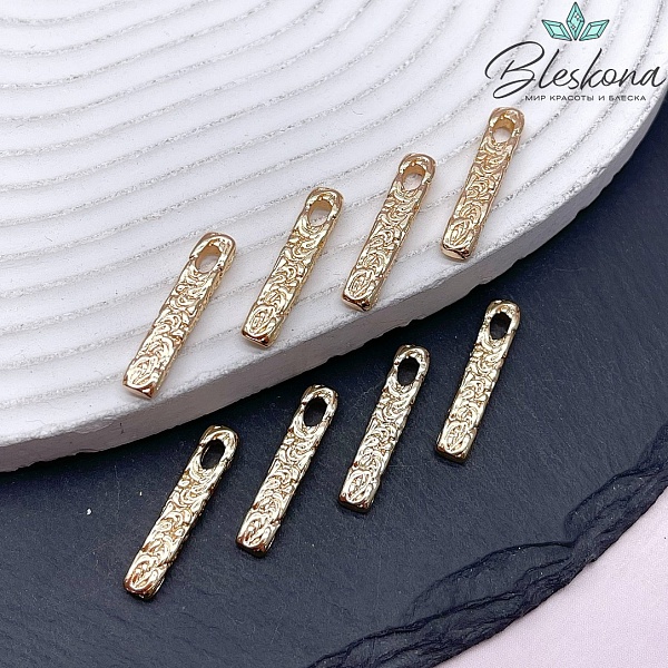 23*4,8 мм Цвет золото, Подвеска прямоугольник узоры