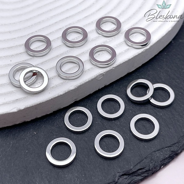 12 мм Цвет серебро, Подвеска кольцо уп. 5 шт