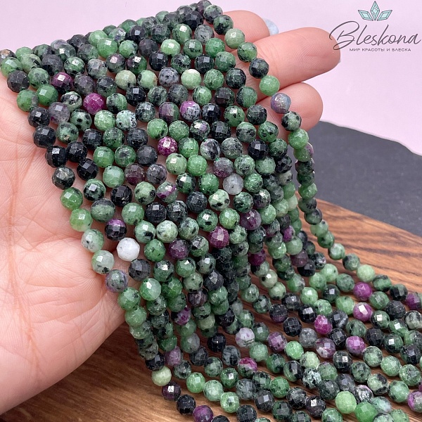 Цоизит алмазная огранка 5,5 мм 