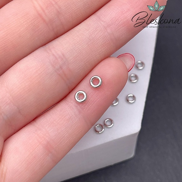 4*1 мм Цвет серебро, Колечки неразъемные уп. 1 гр. 