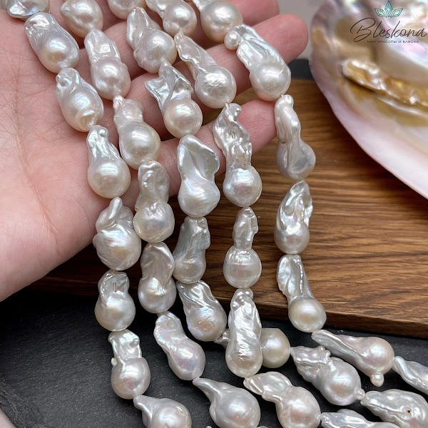 Жемчуг Барокко белый ~ (18-19)*(11-13) мм